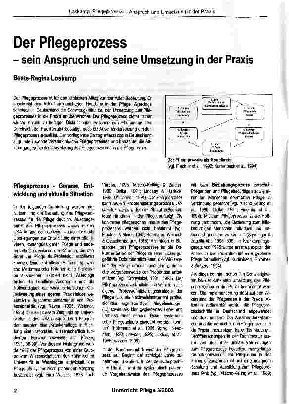 Vorschauseite 1: Der Pflegeprozess - sein Anspruch und seine Umsetzung in der Praxis