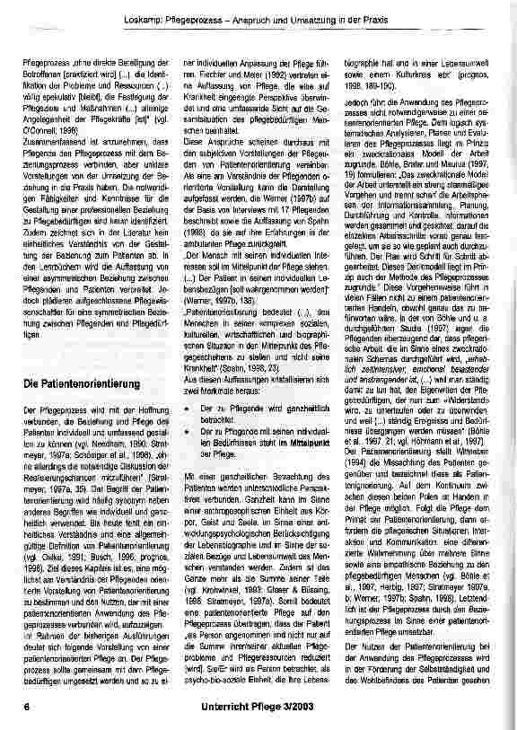 Vorschauseite 5: Der Pflegeprozess - sein Anspruch und seine Umsetzung in der Praxis
