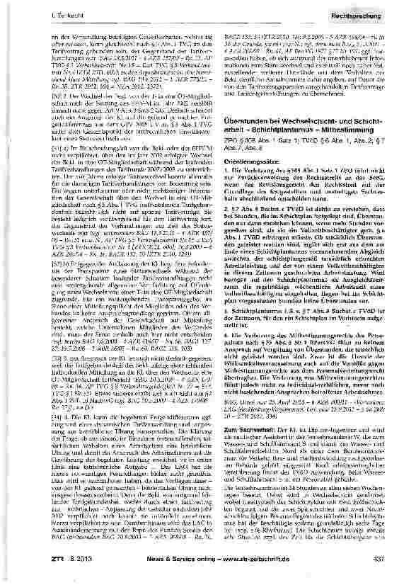 Vorschauseite 2: Wirksamkeit eines Wechsels in die OT-Mit-gliedschaft - Anforderungen an die Satzung eines Arbeitgeberverbandes TVG § 3 Abs. 1; GG Art. 9 Abs. 3 Satz 2