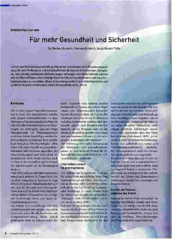 Vorschauseite 1: Für mehr Gesundheit und Sicherheit