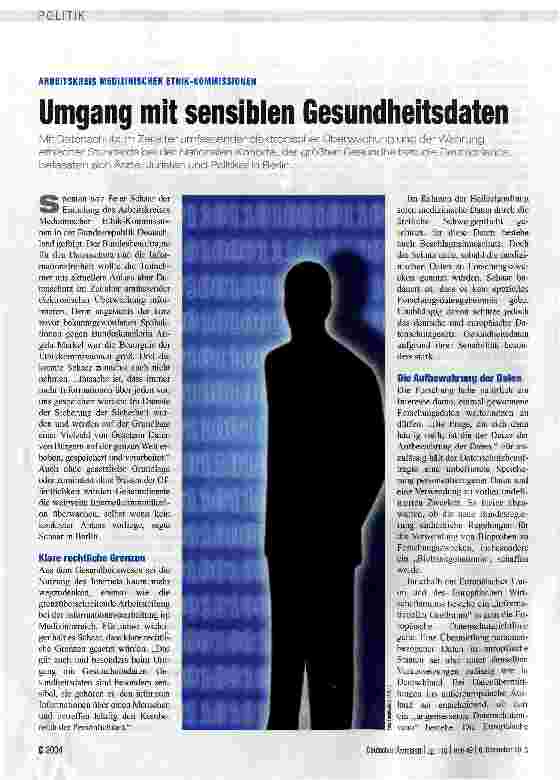 Vorschauseite 1: Umgang mit sensiblen Gesundheitsdaten