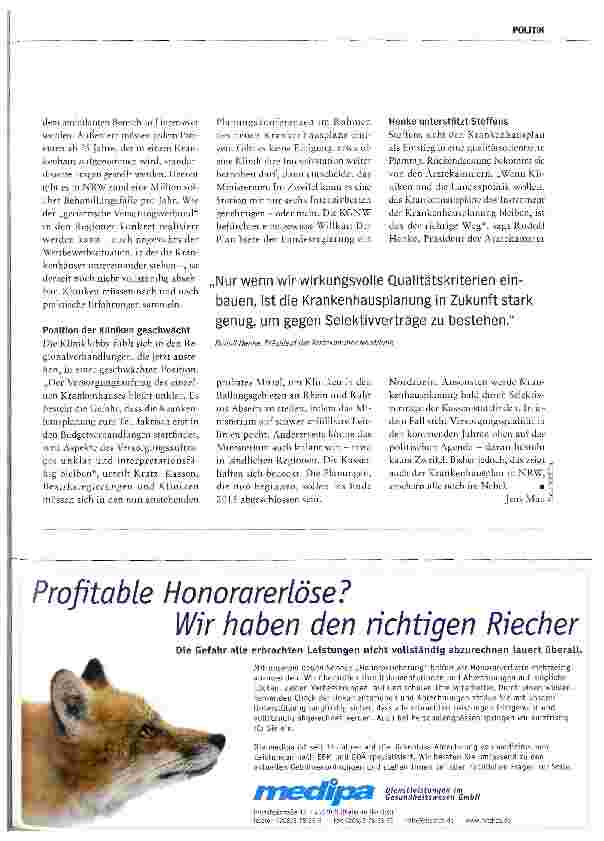 Vorschauseite 2: Steffens verlangt Qualität
