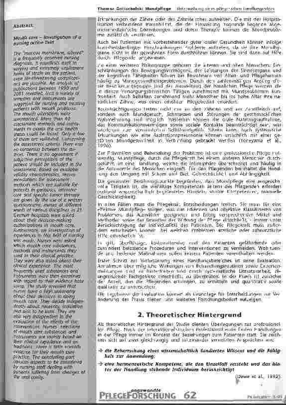 Vorschauseite 2: Mundpflege - Untersuchung eines pflegerischen Handlungsfeldes