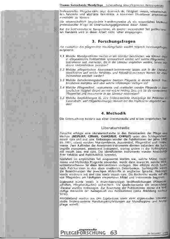 Vorschauseite 3: Mundpflege - Untersuchung eines pflegerischen Handlungsfeldes
