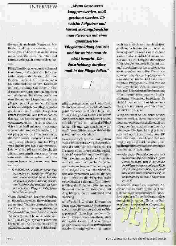 Vorschauseite 5: Pflege braucht Pflegemodelle Interview mit M. Krohwinkel, Professorin f. Pflegewissenschaft