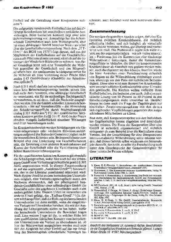 Vorschauseite 4: Kooperation zwischen Krankenhäusern