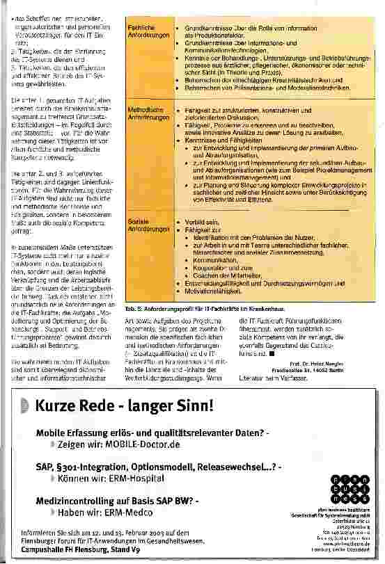 Vorschauseite 4: Ausweg aus dem Dilemma IT-Fachkräfte im Krankenhaus brauchen krankenhausspezifische Kenntnisse und IT-Wissen