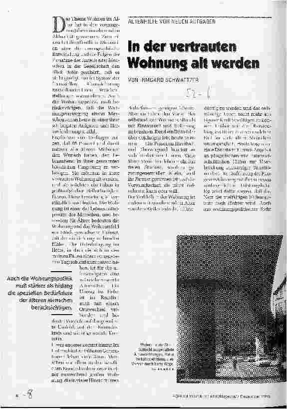 Vorschauseite 1: In der vertrauten Wohnung alt werden Altenhilfe vor neuen Aufgaben