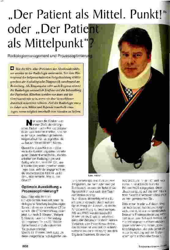 Vorschauseite 1: Der Patient als Mittel. Punkt! oder Der Patient als Mittelpunkt? Radiologiemanagement und Prozessoptimierung