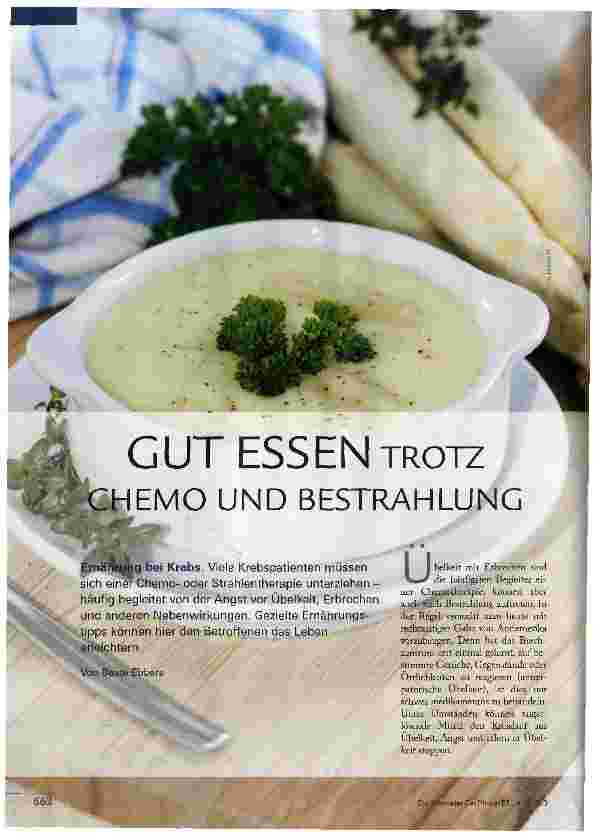 Vorschauseite 1: GUT ESSEN TROTZ CHEMO UND BESTRAHLUNG