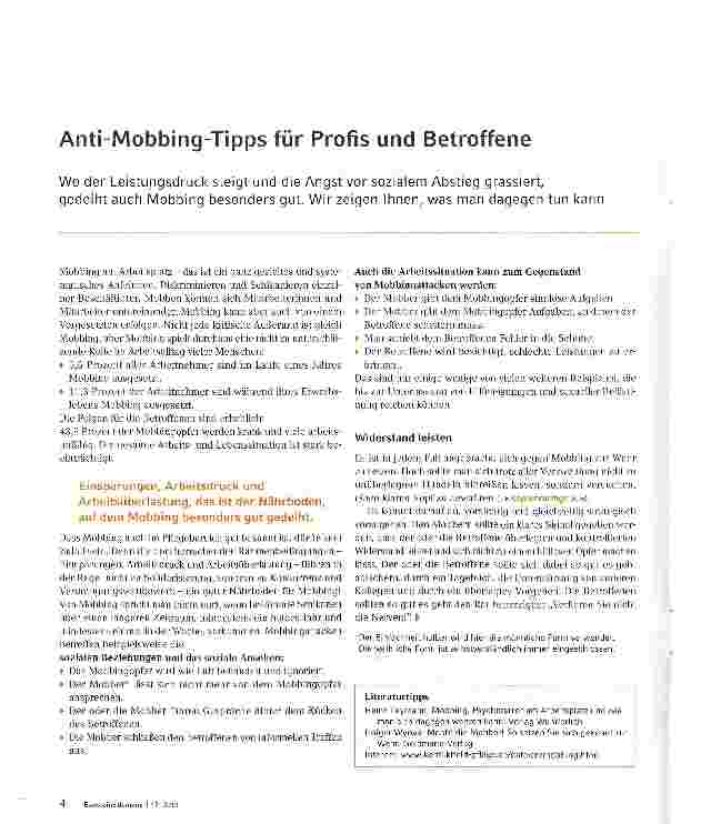 Vorschauseite 1: Anti-Mobbing-Tipps für Profis und Betroffene
