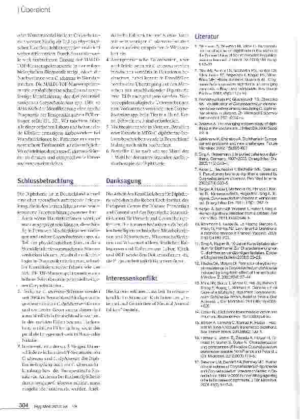 Vorschauseite 5: Diphtherie als Zoonose: zum Vorkommen toxigener Corynebakterien bei Mensch und Tier