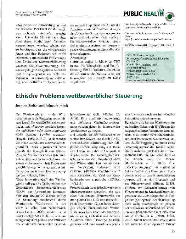Vorschauseite 3: Ökonomisierung oder Kommerzialisierung der Gesundheitsversorgung