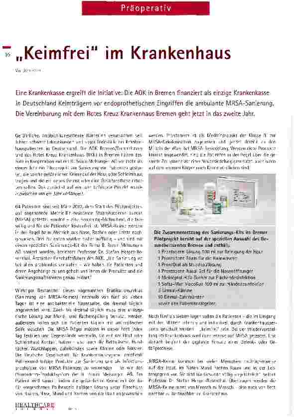 Vorschauseite 1: Keimfrei im Krankenhaus