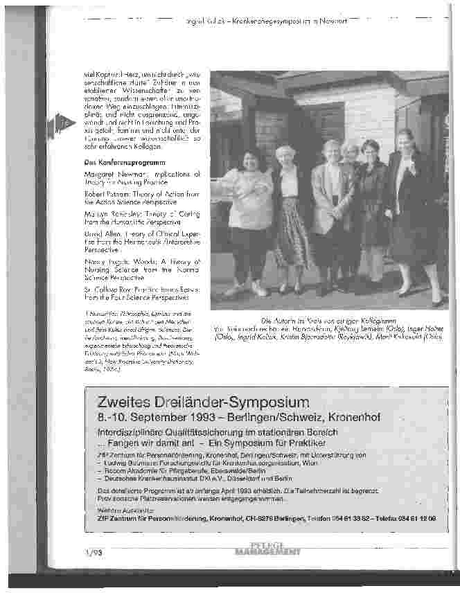 Vorschauseite 6: Krankenpflegesymposium in Newport: Wissensentwicklung in Pflegeforschung und Pflegepraxis