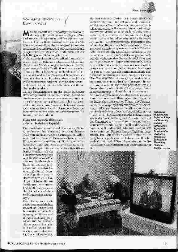Vorschauseite 2: Ganzheitliche Versorgung - ein Zukunftsmodell Tradition und anderes Selbstbewußtsein eröffnen neue Perspektiven