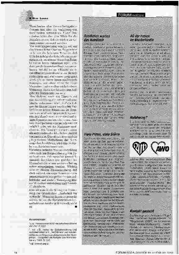 Vorschauseite 6: Ganzheitliche Versorgung - ein Zukunftsmodell Tradition und anderes Selbstbewußtsein eröffnen neue Perspektiven