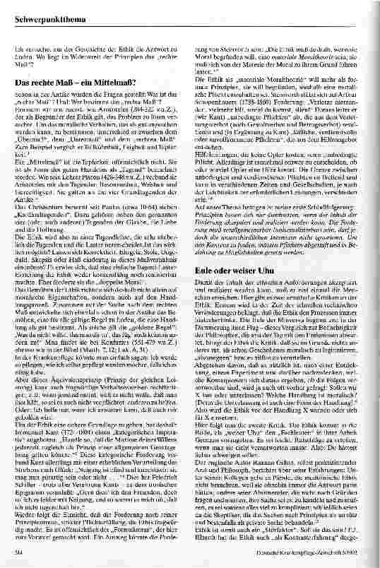 Vorschauseite 2: Fürsorge gegen Selbstbestimmtheit Gedanken über eine konsensfähige, im Alltag realisierbare Ethik