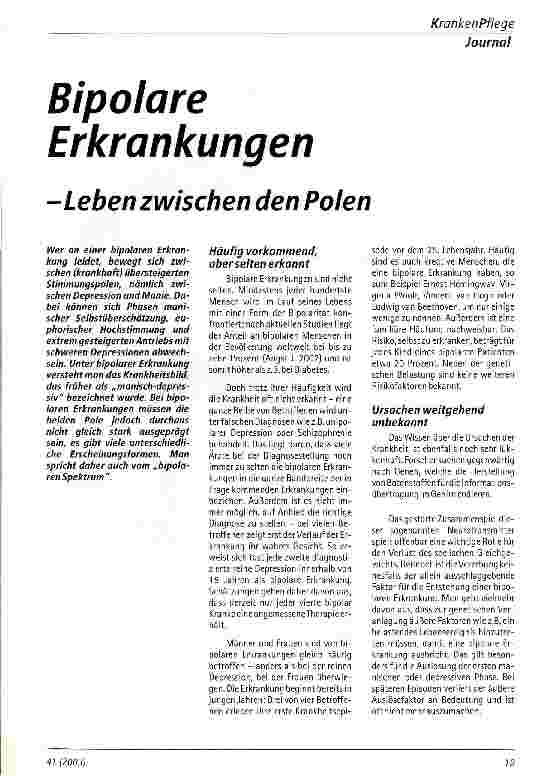 Vorschauseite 1: Bipolare Erkrankungen - Leben zwischen den Polen