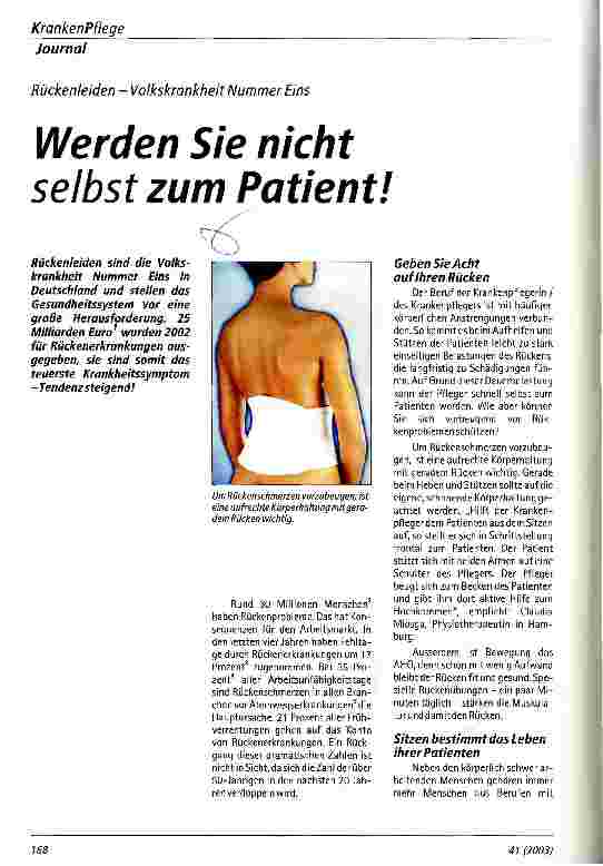 Vorschauseite 1: Werden Sie nicht selbst zum Patient!