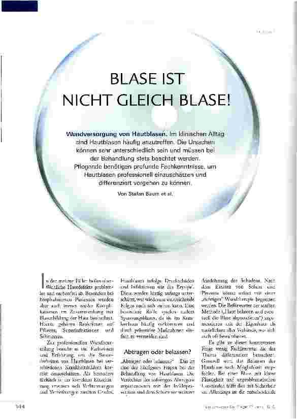 Vorschauseite 1: BLASE IST NICHT GLEICH BLASE