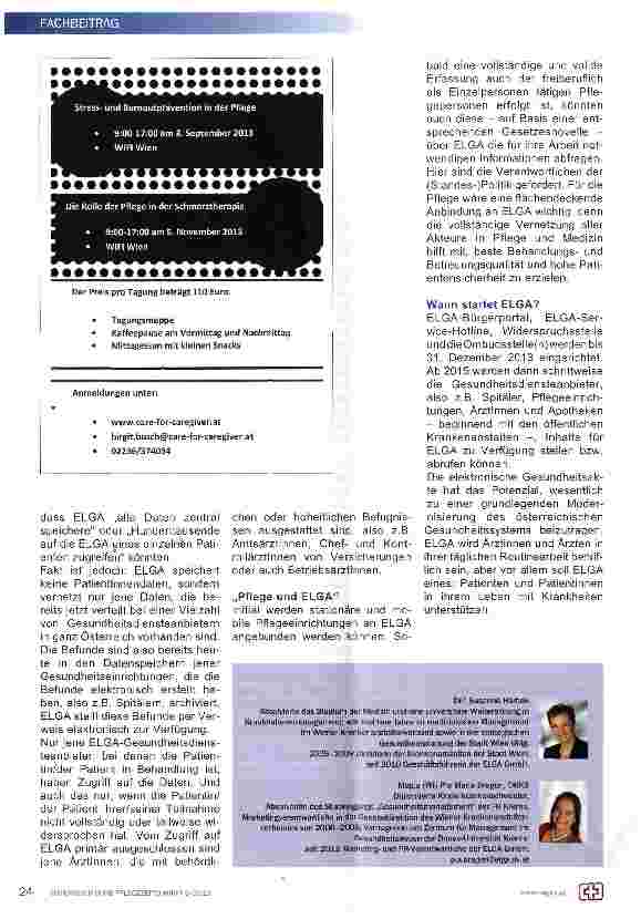 Vorschauseite 2: ELGA: Gesundheit und Pflege 2. 0