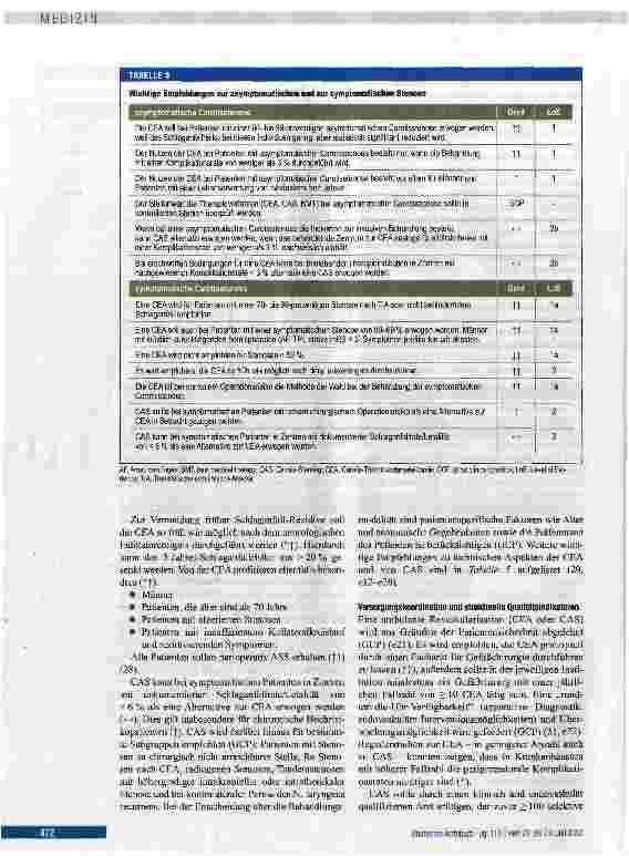 Vorschauseite 5: Diagnostik, Therapie und Nachsorge der extrakraniellen Carotisstenose