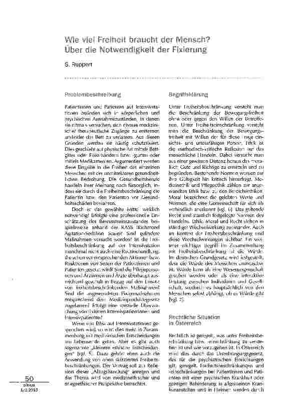 Vorschauseite 1: Wie viel Freiheit braucht der Mensch? Über die Notwendigkeit der Fixierung