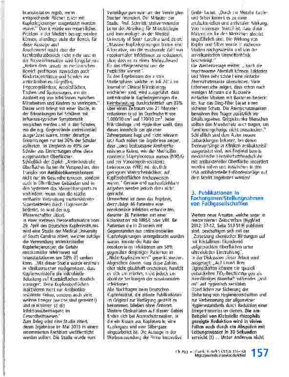 Vorschauseite 3: Antibakterielle Ausrüstungen von Oberflächen