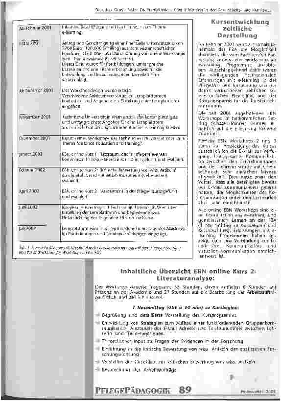 Vorschauseite 4: Erster Erfahrungsbericht über e-learning in der Gesundheitsund Krankenpflegefortbildung