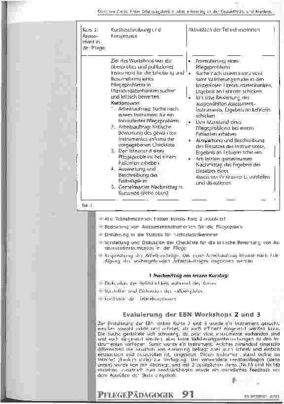 Vorschauseite 6: Erster Erfahrungsbericht über e-learning in der Gesundheitsund Krankenpflegefortbildung