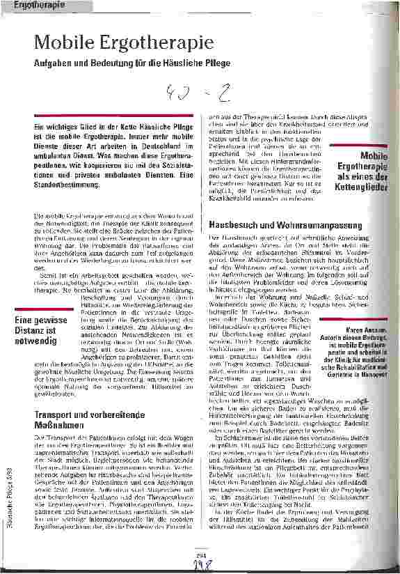 Vorschauseite 1: Mobile Ergotherapie Aufgaben und Bedeutung für die häusliche Pflege