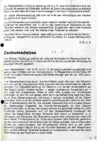 Vorschauseite 1: Zentrumsdialyse