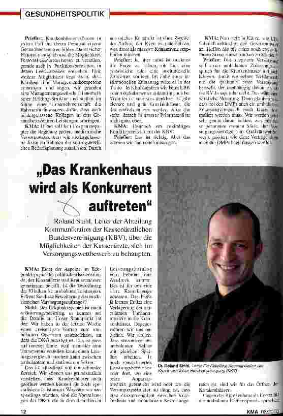Vorschauseite 1: Das Krankenhaus wird als Konkurrent auftreten