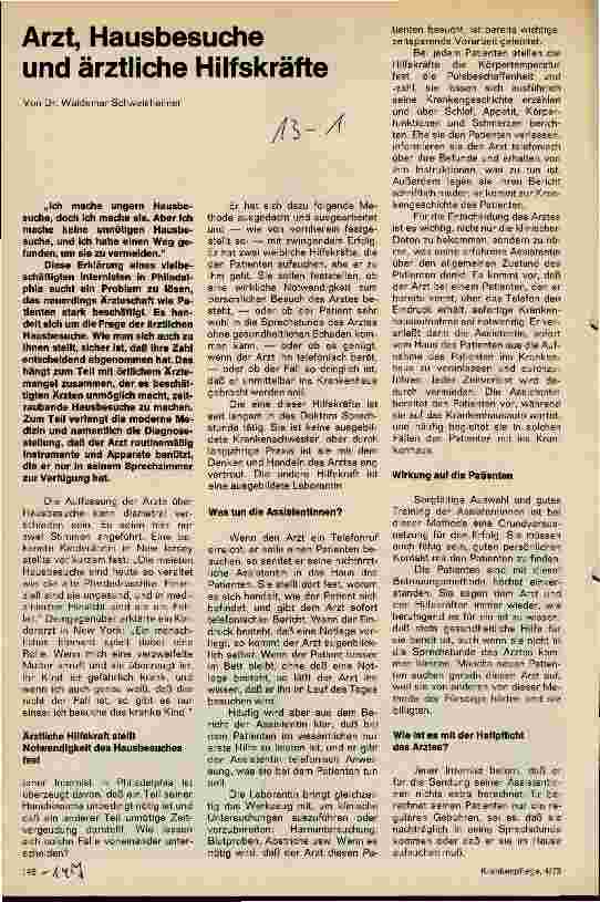 Vorschauseite 1: Arzt, Hausbesuche und ärztliche Hilfskräfte