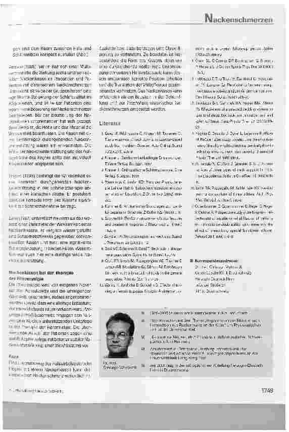 Vorschauseite 5: Wirkung einer Nacken unterstützenden Lagerung beim chronischen Nackenschmerz: ein Überblick