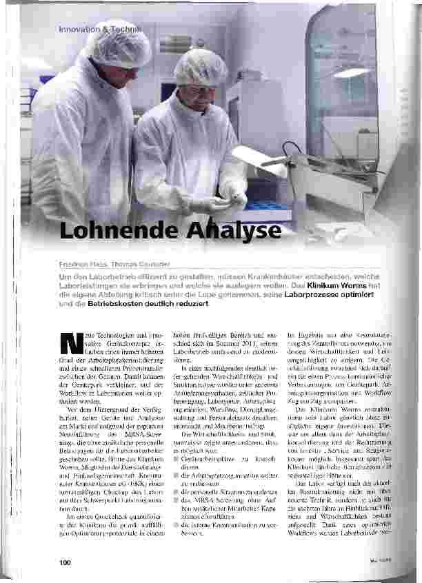 Vorschauseite 1: Lohnende Analyse