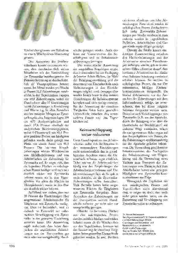 Vorschauseite 3: ZYTOSTATIKA: MITARBEITER SCHÜTZEN