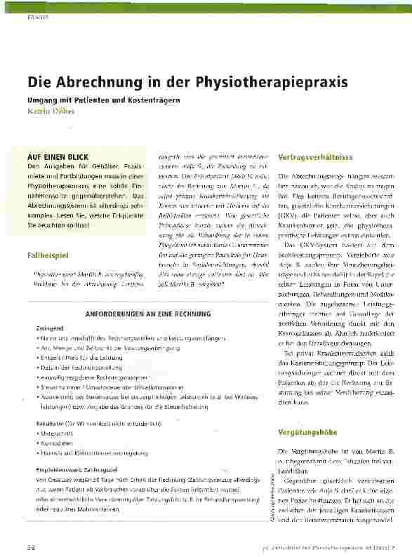 Vorschauseite 1: Die Abrechnung in der Physiotherapiepraxis