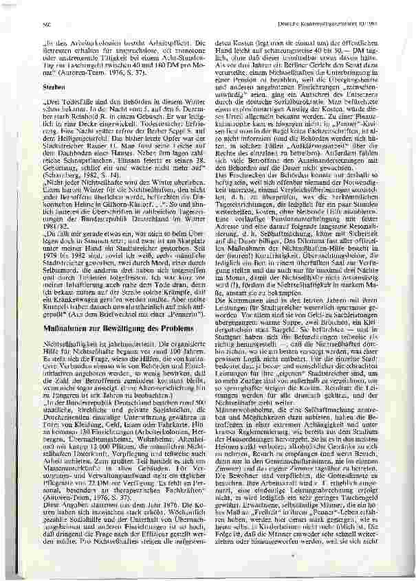 Vorschauseite 4: Armut und Diskriminierung der Nichtseßhaften
