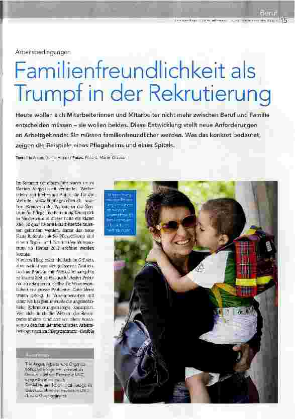 Vorschauseite 1: Familienfreundlichkeit als Trumpf in der Rekrutierung