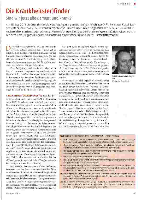 Vorschauseite 1: Die Krankheits(er)finder Sind wir jetzt alle dement und krank?