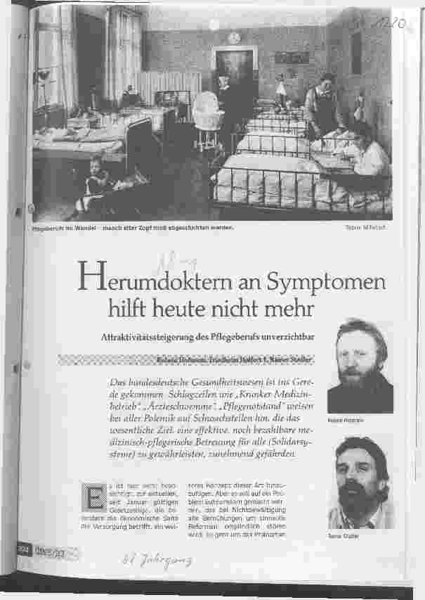 Vorschauseite 1: Herumdoktern an Symptomen hilft heute nicht mehr Attraktivitätssteigerung des Pflegeberufes unverzichtbar