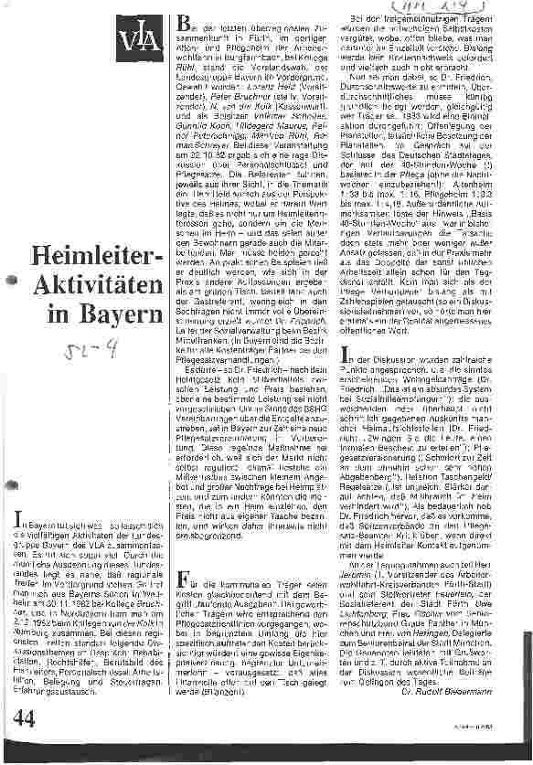 Vorschauseite 1: Heimleiteraktivitäten in Bayern