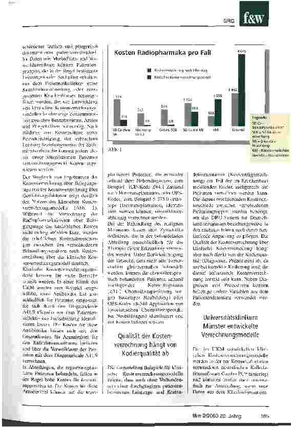 Vorschauseite 4: Valide DRG-Kalkulation durch Klinische Kostenverrechungsmodelle Das Universitätsklinikum Münster zeigt, wie Kosten patientenbezogen verrechnet werden