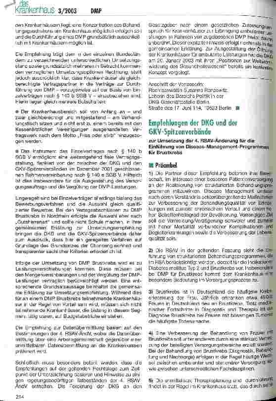 Vorschauseite 3: Disease-Management-Programme (DMP)