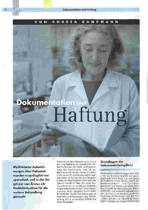 Vorschauseite 1: Dokumentation und Haftung