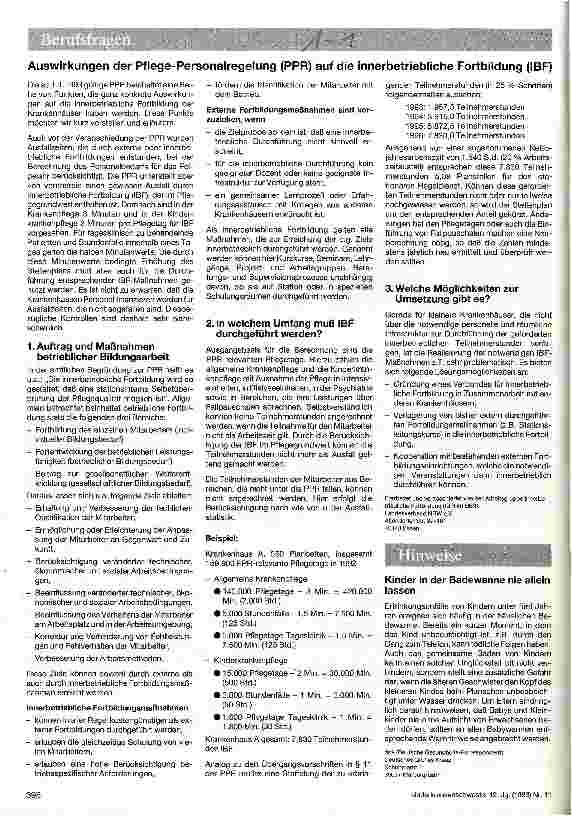 Vorschauseite 1: Auswirkungen der Pflegepersonalregelung auf die Innerbetriebliche Fortbildung