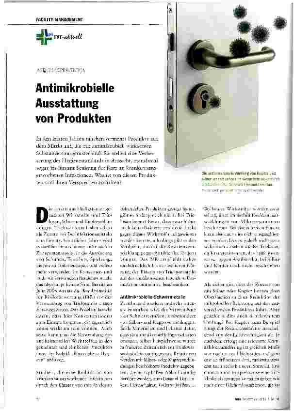 Vorschauseite 1: Antimikrobielle Ausstattung von Produkten