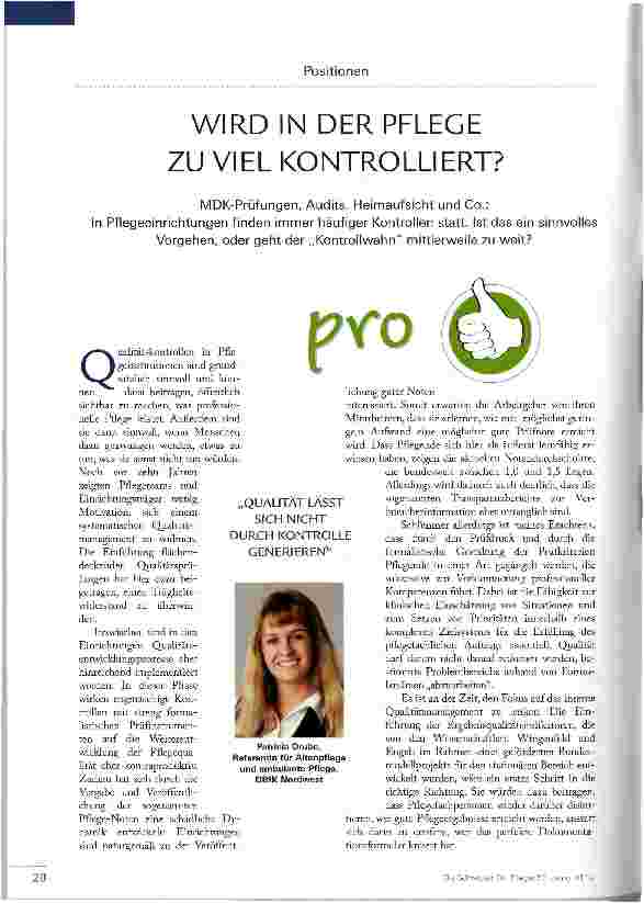 Vorschauseite 1: WIRD IN DER PFLEGE ZU VIEL KONTROLLIERT?